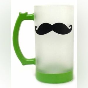 🆕 Moustache Beer Mug Shave it Later Raise a Glass Hand Painted 15.8oz BNIB
